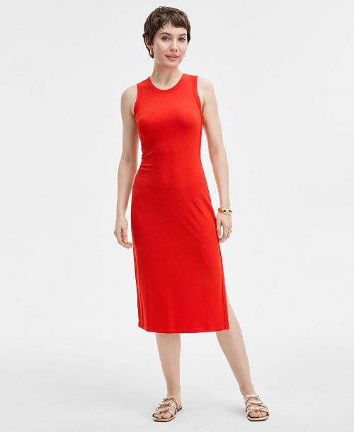 alfani On 34th Women's Ribbed Knit Midi Dress Exclusively at Macy's Women's Fashion Shoes & Accessories