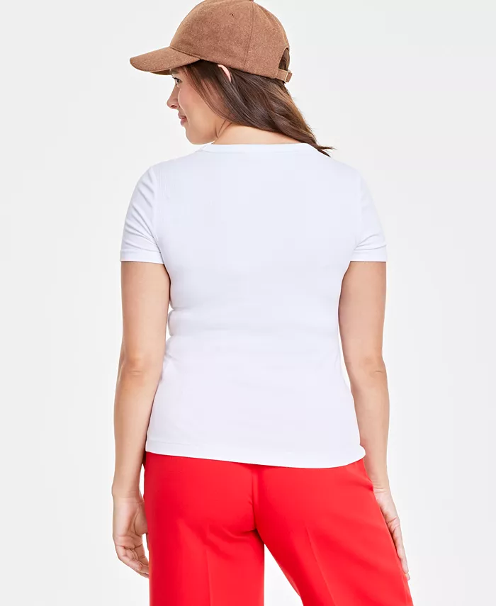 Alfani On 34th Women’s Ribbed T-Shirt XXS-4X Created For Macy’s Women's Fashion Shoes & Accessories