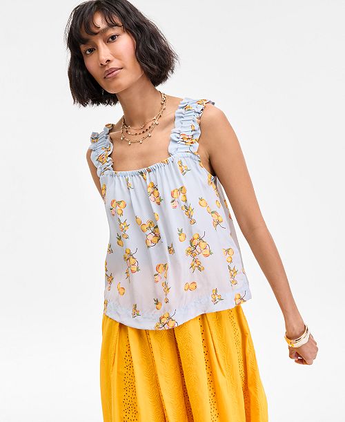 alfani On 34th Women's Ruffle-Strap Tank Exclusively at Macy's Women's Fashion Shoes & Accessories