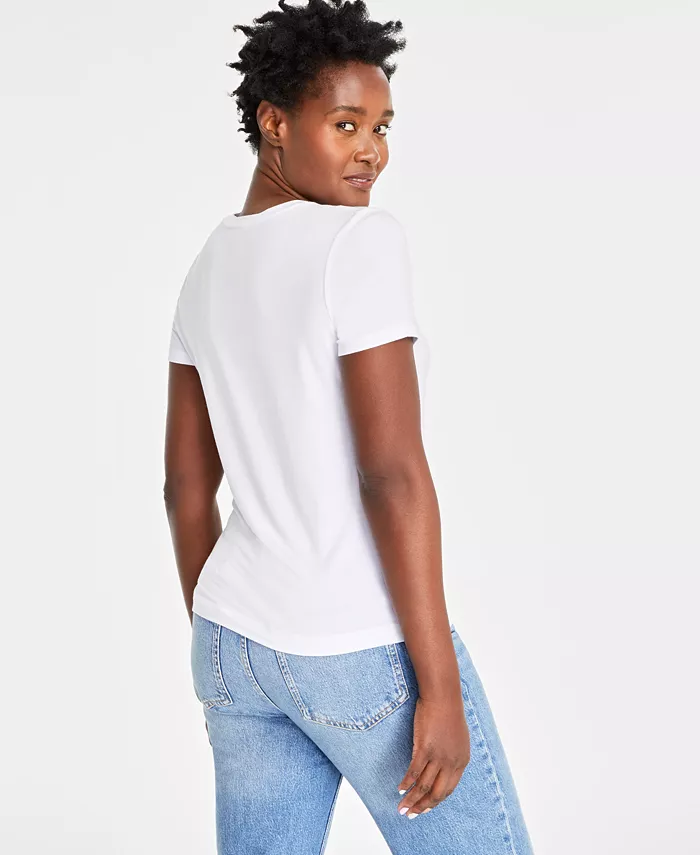 Alfani On 34th Women's Short-Sleeve Crewneck Modal T-Shirt Created For Macy's Women's Fashion Shoes & Accessories