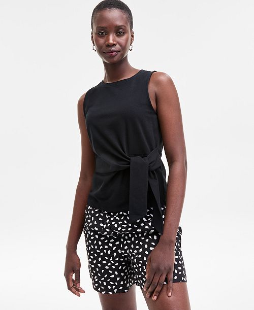 alfani On 34th Women's Side-Tie Tank Top Exclusively at Macy's Women's Fashion Shoes & Accessories