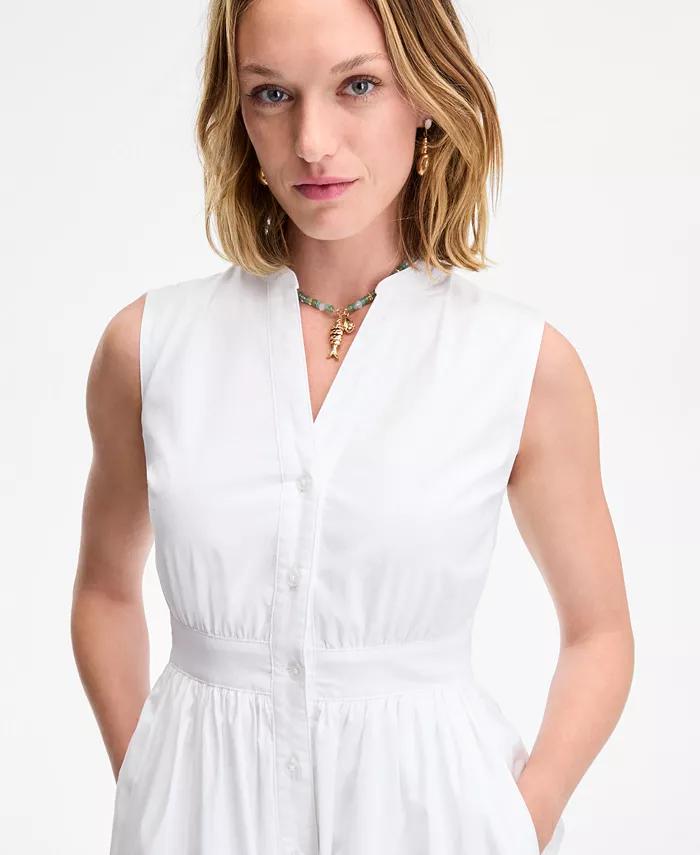 Alfani On 34th Women's Sleeveless Tiered Midi Shirtdress Exclusively At Macy's Women's Fashion Shoes & Accessories