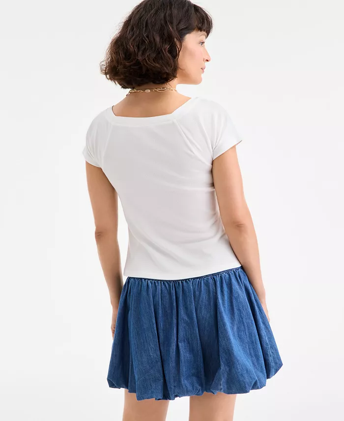 Alfani On 34th Women's Snap-Front T-Shirt Exclusively At Macy's Women's Fashion Shoes & Accessories
