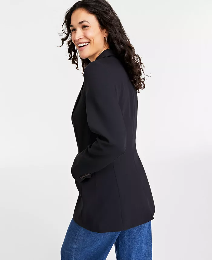 Alfani On 34th Women's Solid One-Button Boyfriend Blazer Created For Macy's Women's Fashion Shoes & Accessories