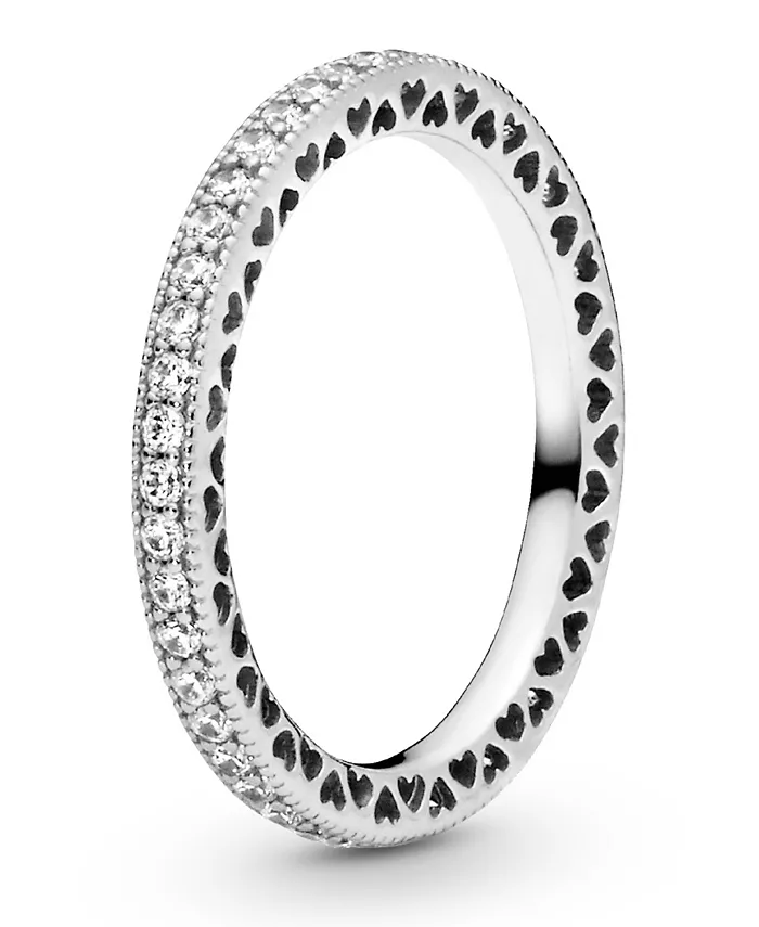 Alfani Pandora Cubic Zirconia Signature Sparkle Hearts Ring Jewelry & Watches