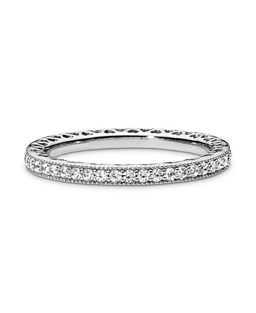 alfani Pandora Cubic Zirconia Signature Sparkle Hearts Ring Jewelry & Watches