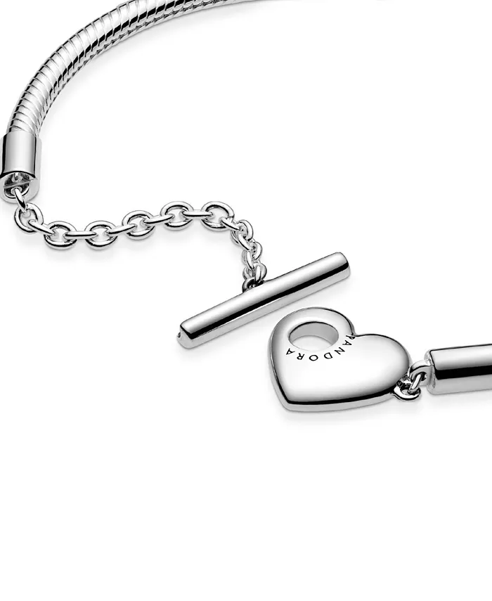 Alfani Pandora Moments Heart T-Bar Snake Chain Bracelet Jewelry & Watches