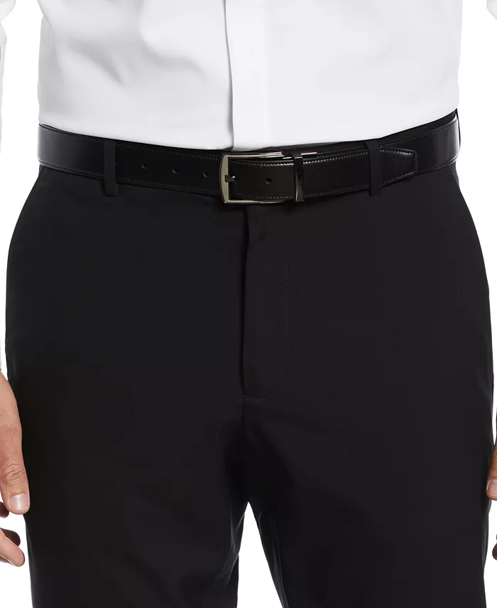 Perry Ellis Portfolio Men's Reversible Feather Stitch-Edge Belt Men's Fashion & Accessories