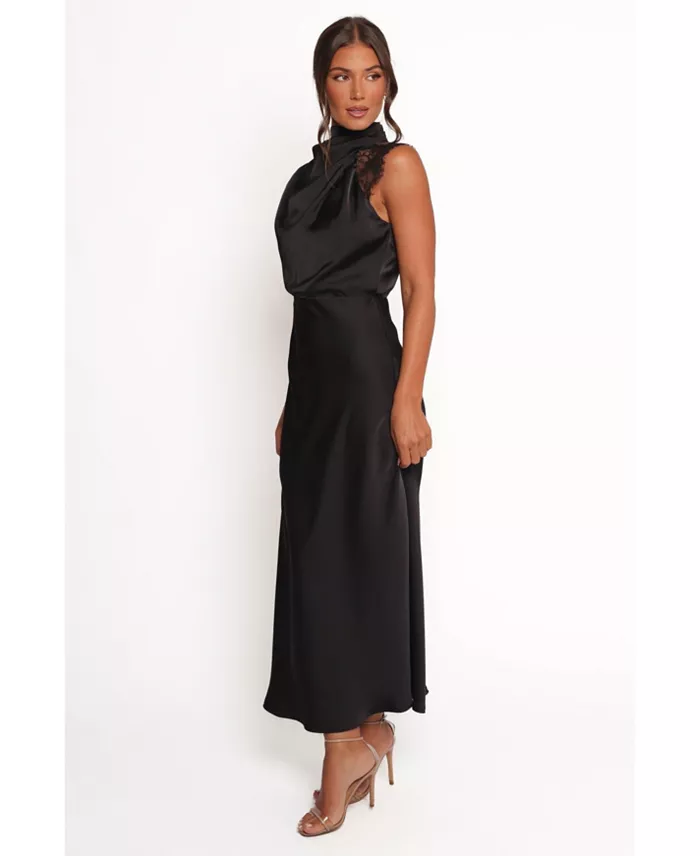 Alfani Petal And Pup Women's Anabelle Halter Neck Lace Maxi Dress Women's Fashion Shoes & Accessories