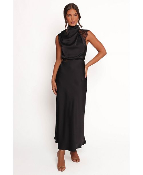 alfani Petal and Pup Women's Anabelle Halter Neck Lace Maxi Dress Women's Fashion Shoes & Accessories