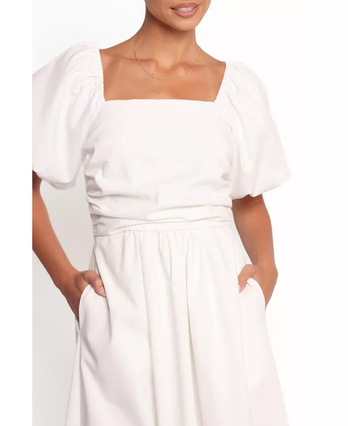 Alfani Petal And Pup Women's Clo Puff Sleeve Midi Dress Women's Fashion Shoes & Accessories