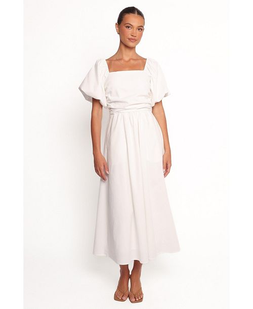 alfani Petal and Pup Women's Clo Puff Sleeve Midi Dress Women's Fashion Shoes & Accessories