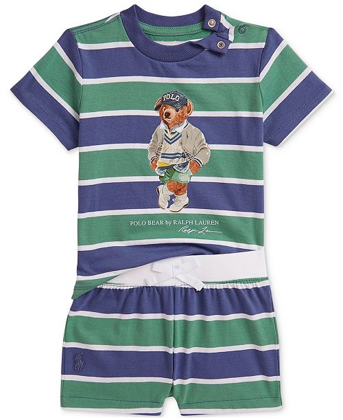 alfani Polo Ralph Lauren Baby Boys Polo Bear Tee & Shorts Set Kids