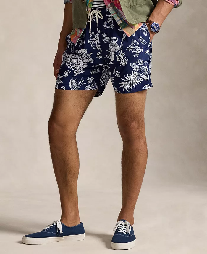 Alfani Polo Ralph Lauren Men's 5.75-Inch Traveler Polo Bear Swim Trunks Men's Fashion & Accessories