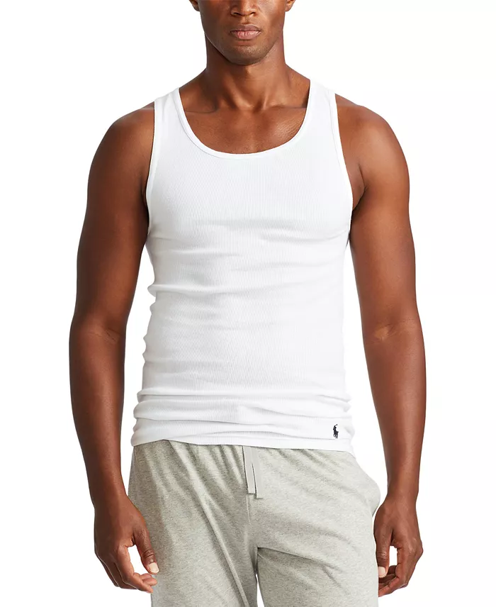 Alfani Polo Ralph Lauren Men's 5-Pack Cotton Undershirt Tank Tops Men's Fashion & Accessories