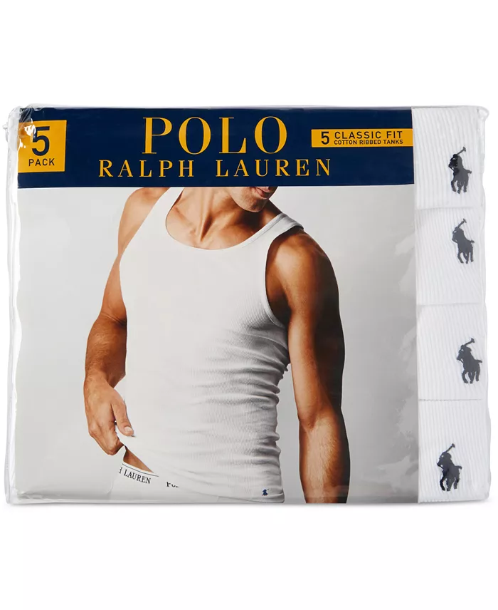 Alfani Polo Ralph Lauren Men's 5-Pack Cotton Undershirt Tank Tops Men's Fashion & Accessories