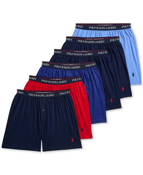 alfani Polo Ralph Lauren Men's 6-Pk. Classic-Fit Cotton Knit Boxer Briefs Men's Fashion & Accessories