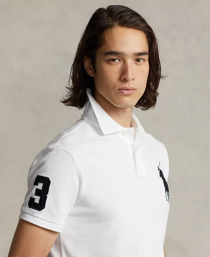 Alfani Polo Ralph Lauren Men's Big Pony Custom Slim Fit Mesh Polo Men's Fashion & Accessories