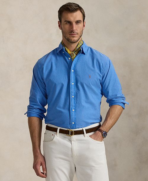 alfani Polo Ralph Lauren Men's Big & Tall Garment-Dyed Oxford Shirt Men's Fashion & Accessories