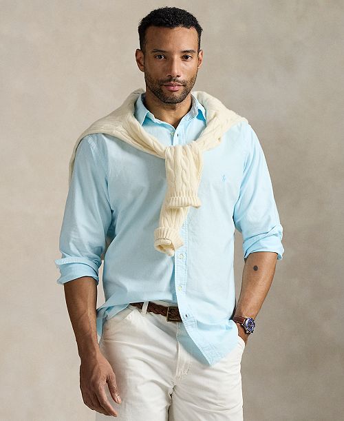 alfani Polo Ralph Lauren Men's Big & Tall Mineral-Dyed Oxford Shirt Men's Fashion & Accessories