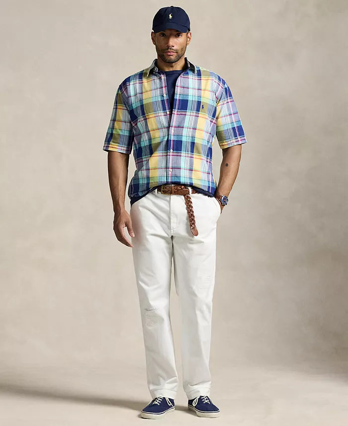 Alfani Polo Ralph Lauren Men's Big & Tall Plaid Oxford Shirt Men's Fashion & Accessories