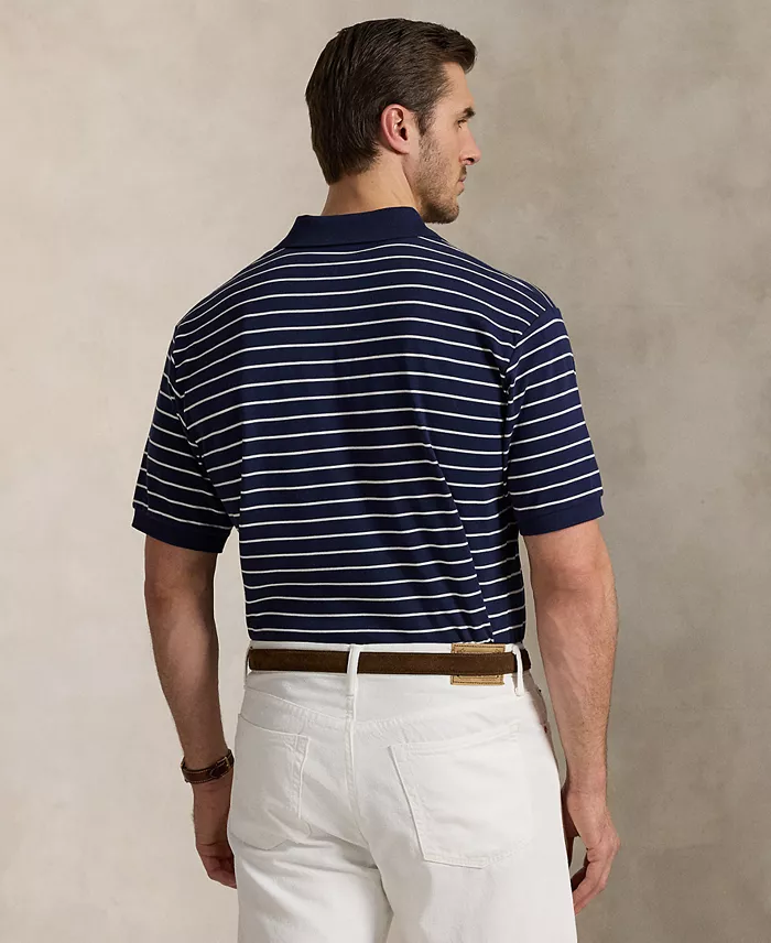 Alfani Polo Ralph Lauren Men's Big & Tall Striped Cotton Interlock Polo Shirt Men's Fashion & Accessories