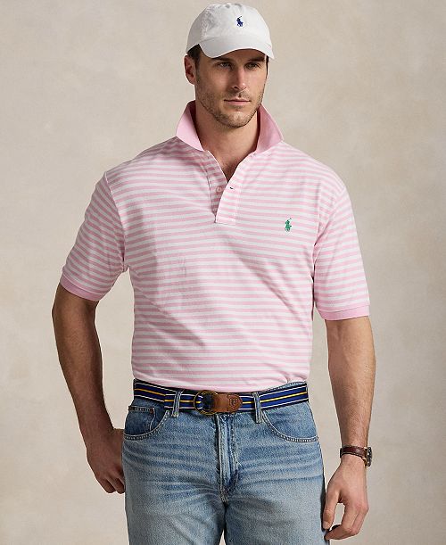 alfani Polo Ralph Lauren Men's Big & Tall Striped Mesh Polo Shirt Men's Fashion & Accessories