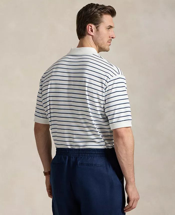 Alfani Polo Ralph Lauren Men's Big & Tall Striped Soft Cotton Polo Shirt Men's Fashion & Accessories
