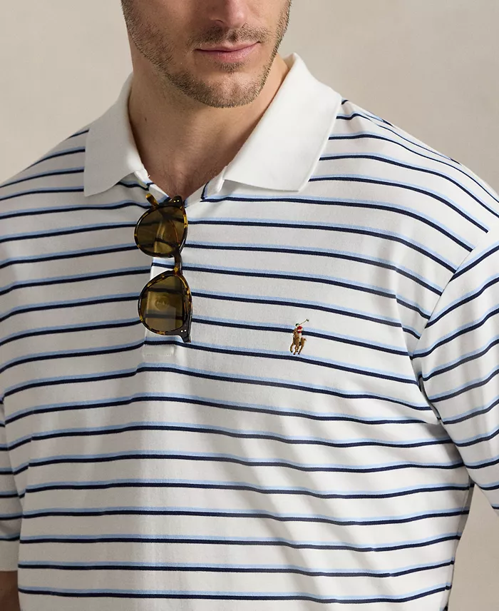 Alfani Polo Ralph Lauren Men's Big & Tall Striped Soft Cotton Polo Shirt Men's Fashion & Accessories