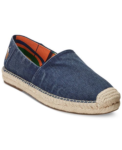 alfani Polo Ralph Lauren Men's Cevio Washed Canvas Espadrilles Men's Shoes