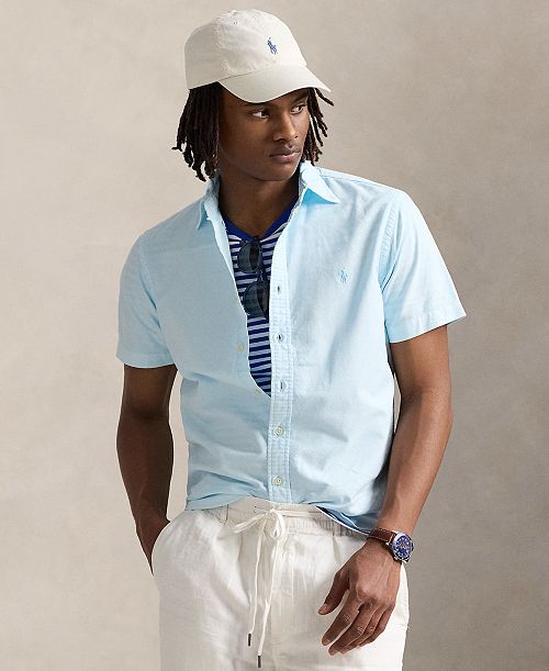 alfani Polo Ralph Lauren Men's Classic-Fit Mineral-Dyed Oxford Shirt Men's Fashion & Accessories