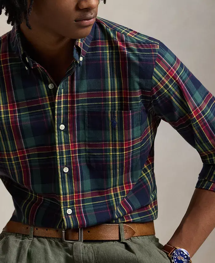 Alfani Polo Ralph Lauren Men's Classic-Fit Plaid Performance Shirt Men's Fashion & Accessories
