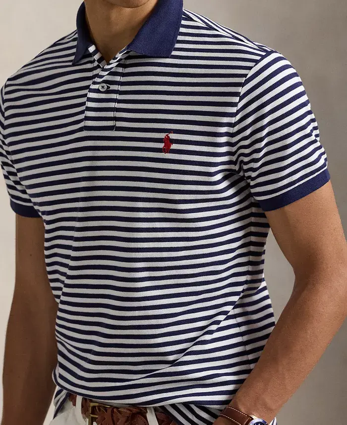 Alfani Polo Ralph Lauren Men's Classic-Fit Striped Mesh Polo Shirt Men's Fashion & Accessories