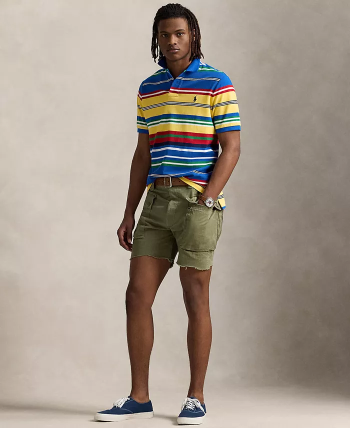 Alfani Polo Ralph Lauren Men's Classic-Fit Striped Mesh Polo Shirt Men's Fashion & Accessories