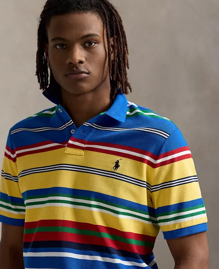 Alfani Polo Ralph Lauren Men's Classic-Fit Striped Mesh Polo Shirt Men's Fashion & Accessories