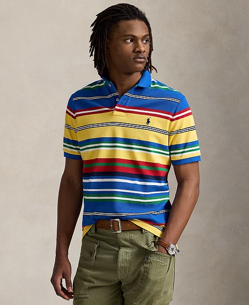 alfani Polo Ralph Lauren Men's Classic-Fit Striped Mesh Polo Shirt Men's Fashion & Accessories