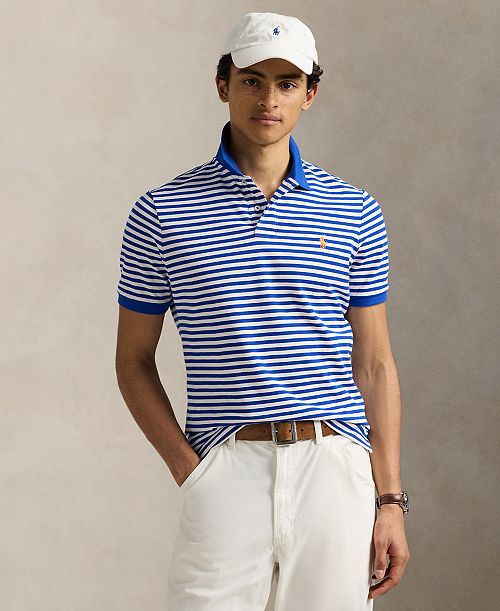 alfani Polo Ralph Lauren Men's Classic-Fit Striped Mesh Polo Shirt Men's Fashion & Accessories