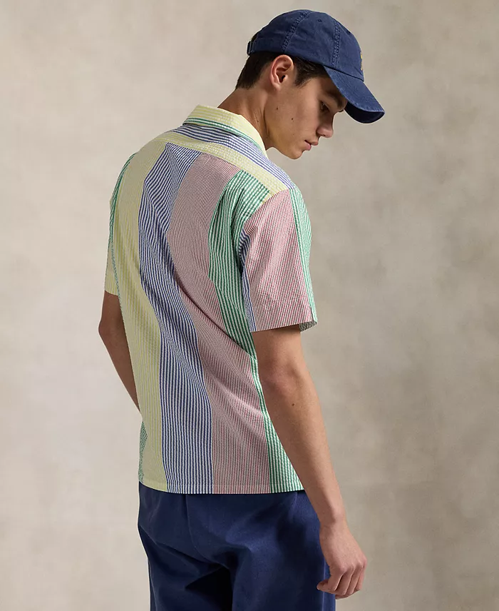 Alfani Polo Ralph Lauren Men's Classic-Fit Striped Seersucker Shirt Men's Fashion & Accessories