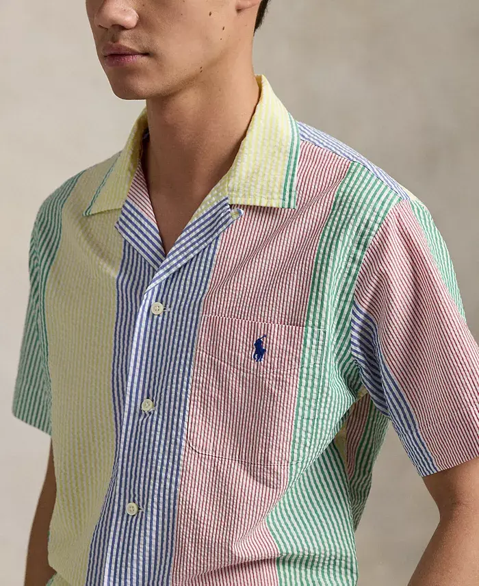 Alfani Polo Ralph Lauren Men's Classic-Fit Striped Seersucker Shirt Men's Fashion & Accessories