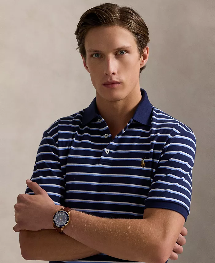 Alfani Polo Ralph Lauren Men's Classic-Fit Striped Soft Cotton Polo Men's Fashion & Accessories