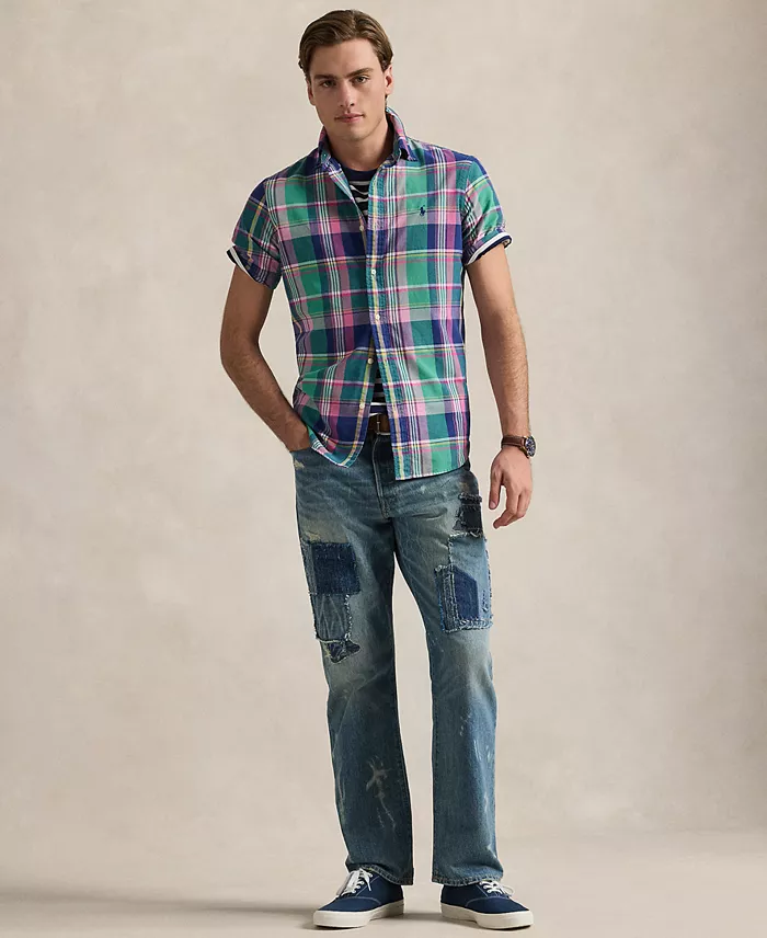 Alfani Polo Ralph Lauren Men's Classic-Fit Yarn-Dyed Plaid Cotton Oxford Button-Down Shirt Men's Fashion & Accessories