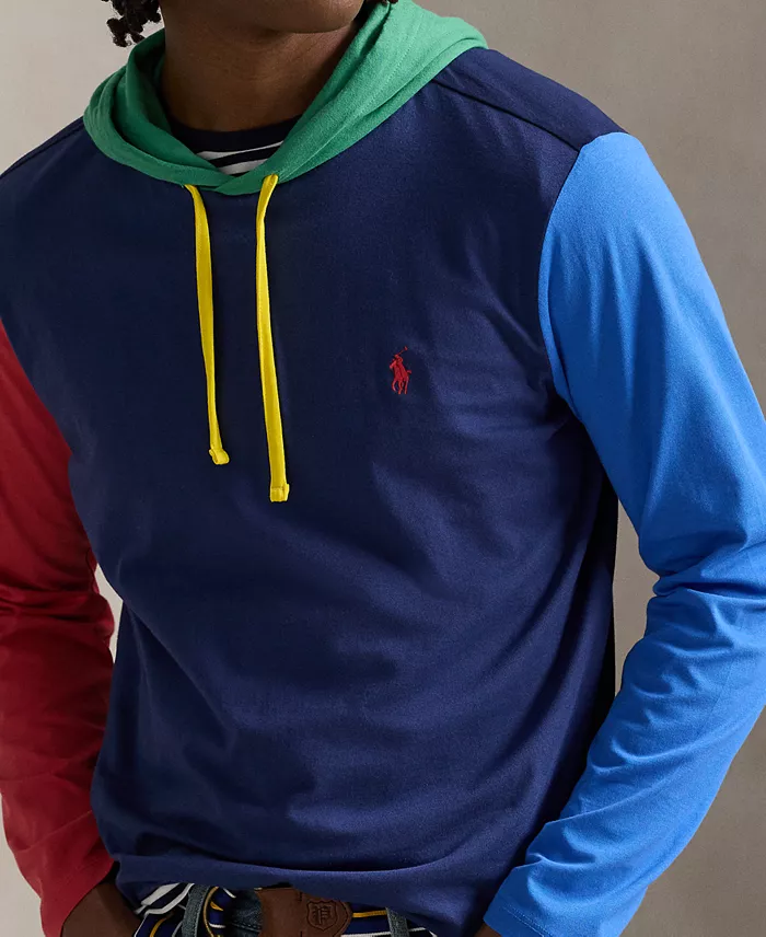 Alfani Polo Ralph Lauren Men's Color-Blocked Jersey Hooded T-Shirt Men's Fashion & Accessories