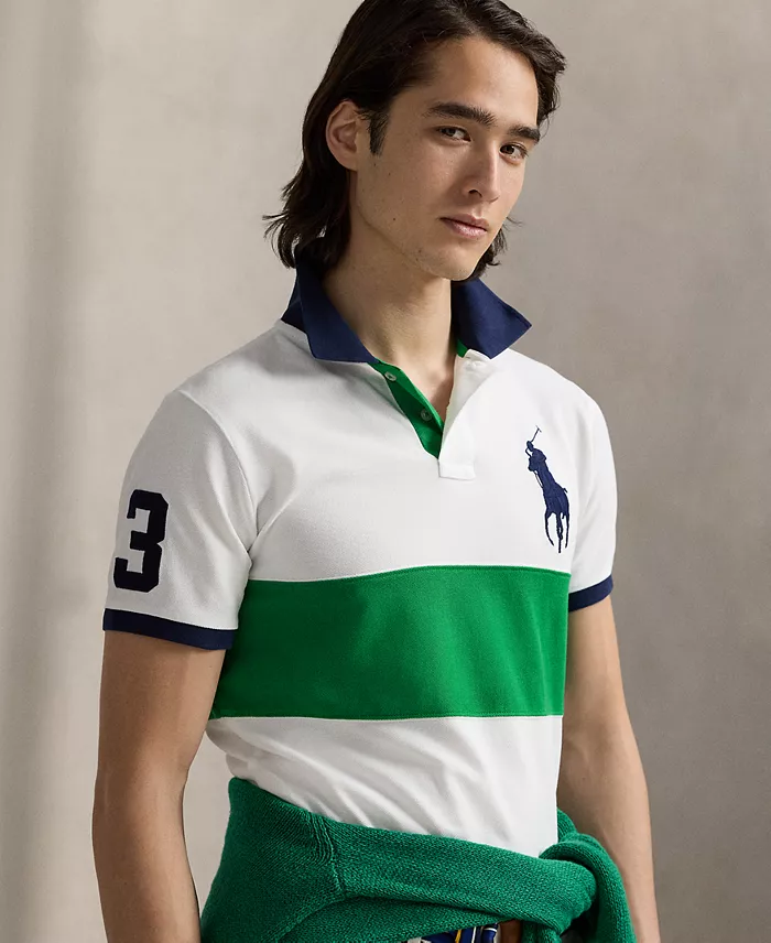 Alfani Polo Ralph Lauren Men's Custom Slim Fit Big Pony Mesh Polo Shirt Men's Fashion & Accessories