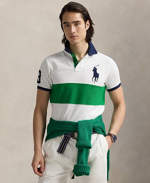 alfani Polo Ralph Lauren Men's Custom Slim Fit Big Pony Mesh Polo Shirt Men's Fashion & Accessories