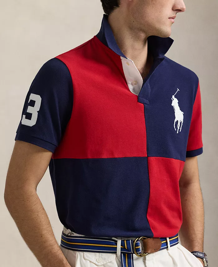 Alfani Polo Ralph Lauren Men's Custom Slim Fit Big Pony Mesh Polo Shirt Men's Fashion & Accessories