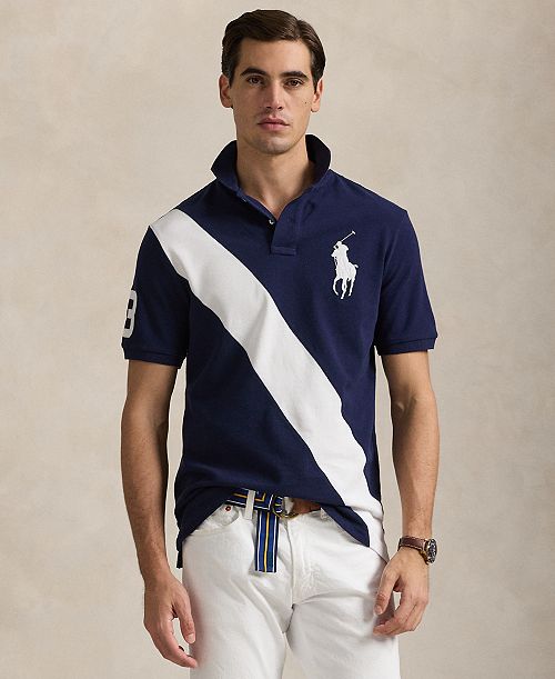 alfani Polo Ralph Lauren Men's Custom Slim Fit Big Pony Mesh Polo Shirt Men's Fashion & Accessories