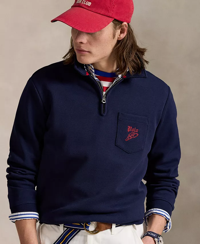 Alfani Polo Ralph Lauren Men's Double-Knit Mesh Collared Sweatshirt Men's Fashion & Accessories