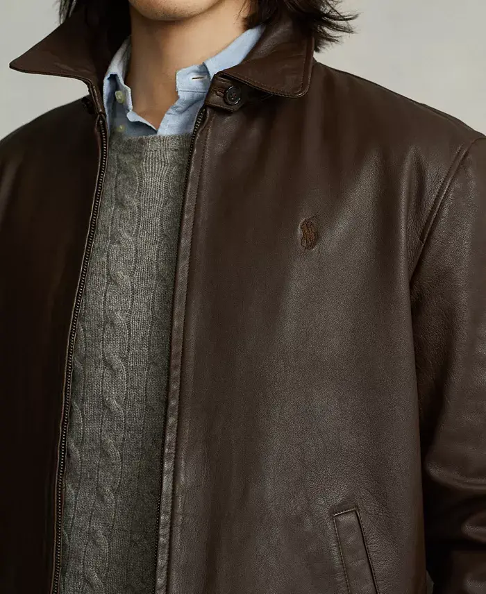 Alfani Polo Ralph Lauren Men's Leather Jacket Men's Fashion & Accessories