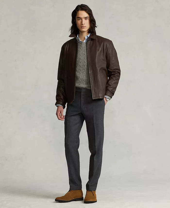 Alfani Polo Ralph Lauren Men's Leather Jacket Men's Fashion & Accessories