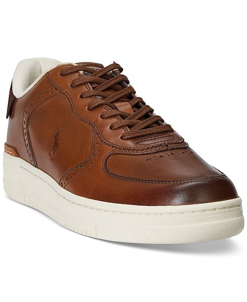 alfani Polo Ralph Lauren Men's Masters Court Burnished Leather Sneaker Men's Shoes